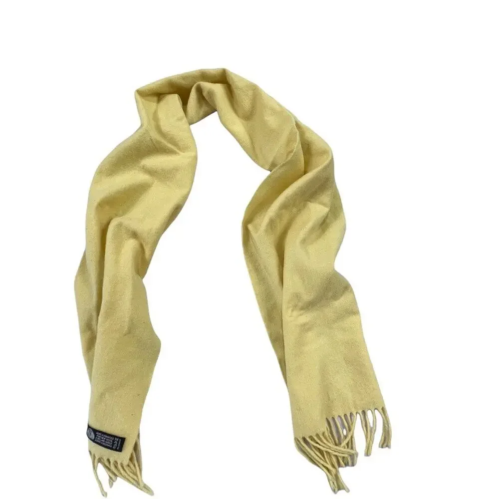 Reine Schurwolle Yellow Wool Scarf Length 62